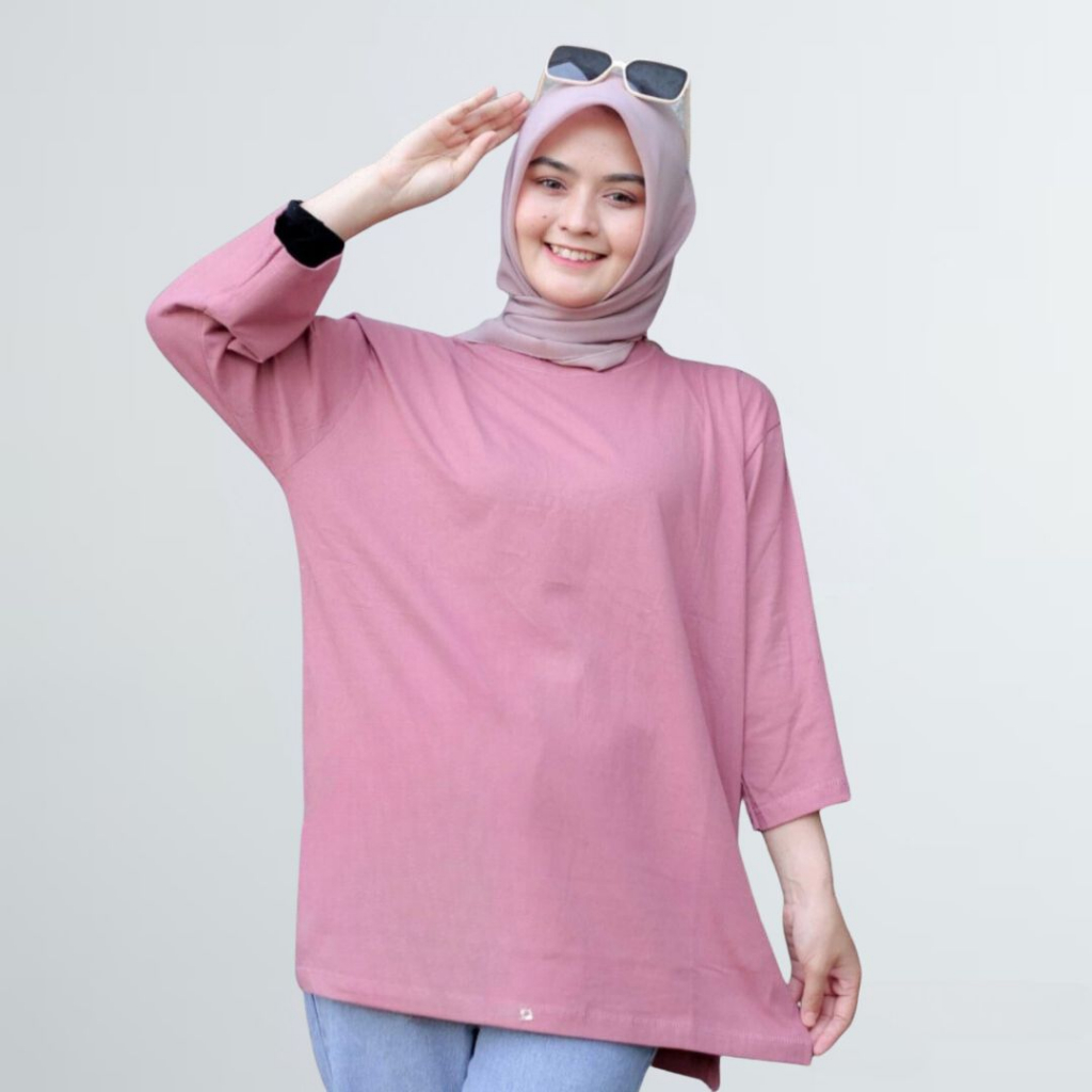 Jual Izigo Basic Oversized Hijab Friendly Top Kaos Polos Adem Nyaman