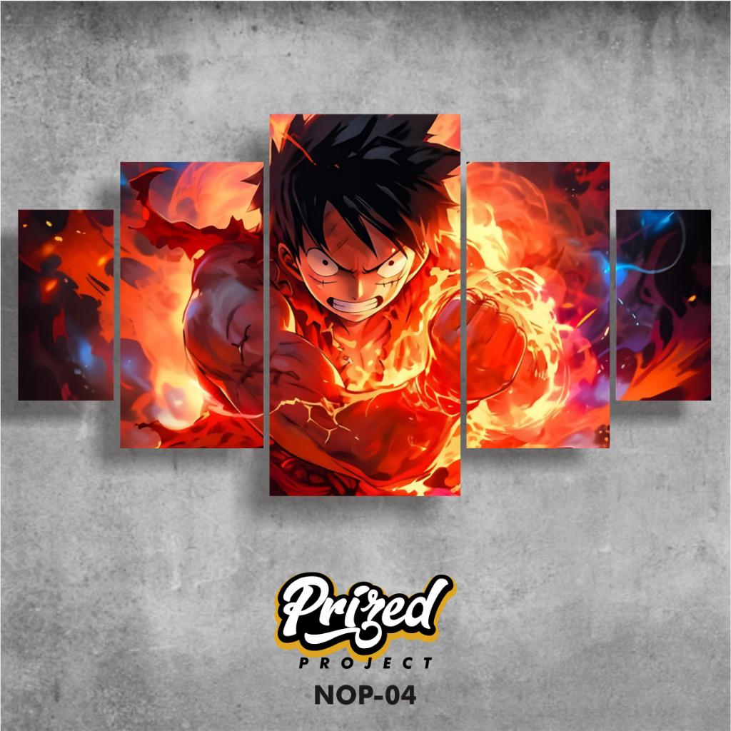 Jual Hiasan Dinding ONE PIECE GEAR 5 1Set Isi 5pcs Poster Kayu Wall