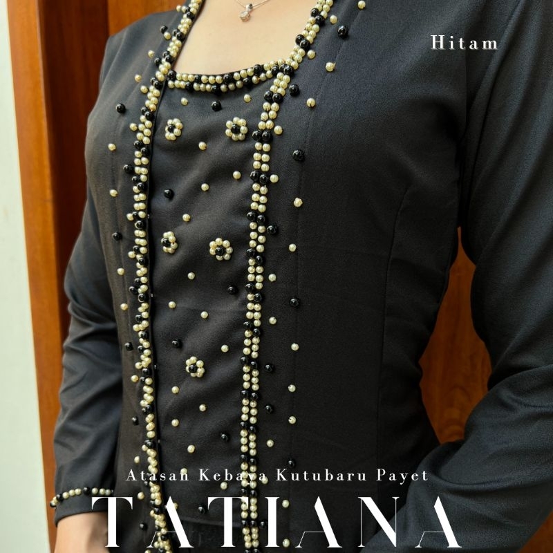 Jual Atasan Kebaya Kutubaru Full Payet Mutiara Lengan Panjang Tatiana