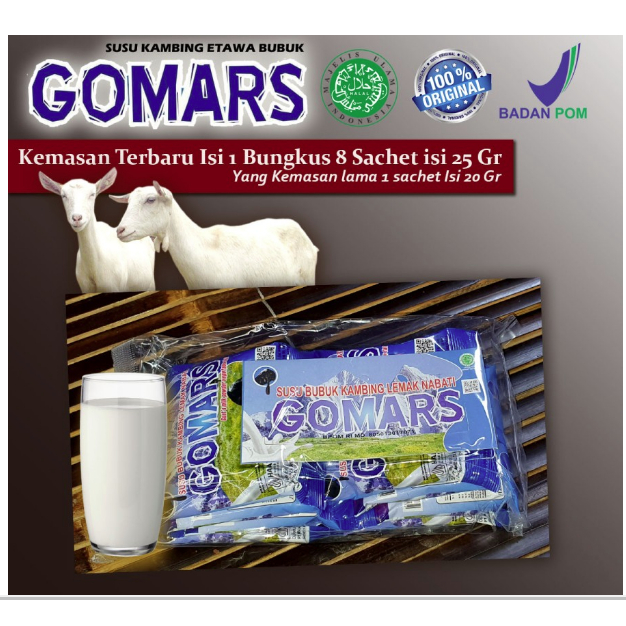 Jual Susu Kambing Gomars Original Isi 8 Sachet Kemasan Terbaru Bpom