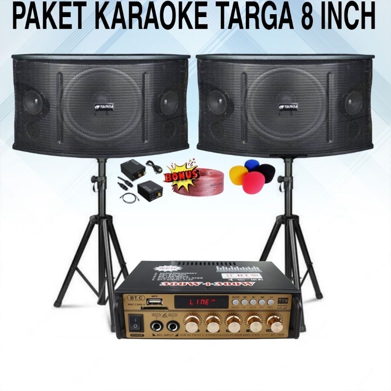 Jual PAKET SOUND SYSTEM CAFE DAN RESTORAN 2 SPEAKER 8 INCH TARGA SOUND