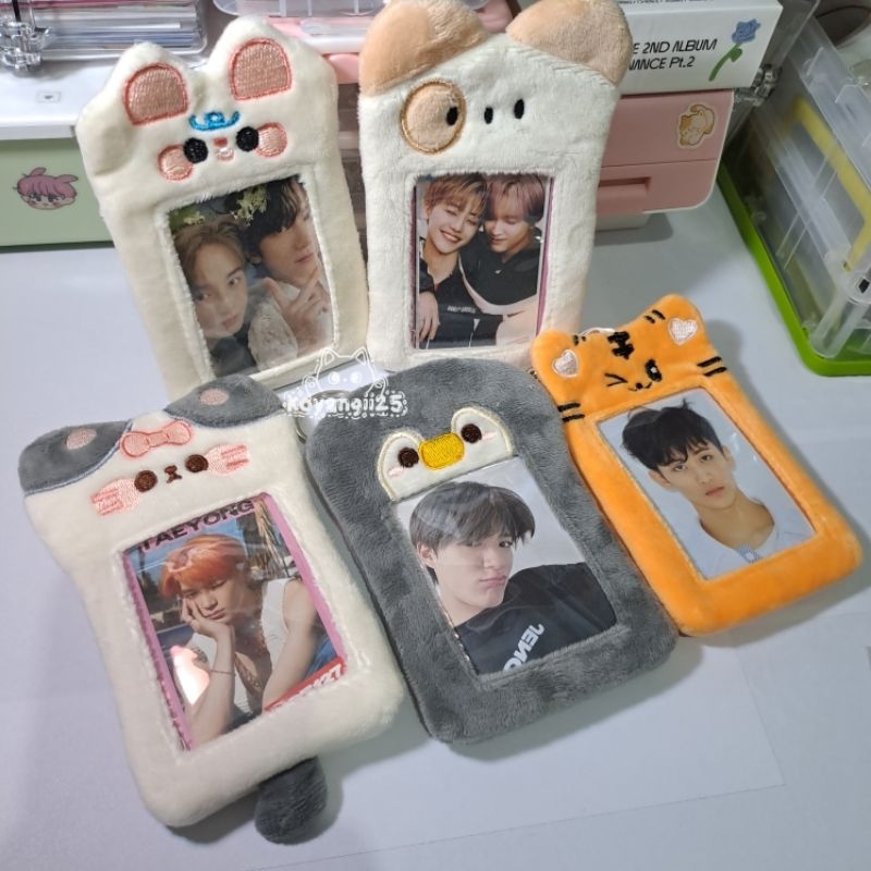 Jual Clearance Sale Photocard Holder Pvc Fluffy Plush Pc Id Card