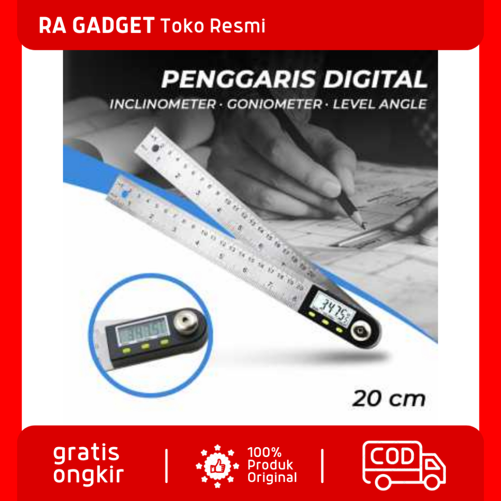 Jual Penggaris Digital Inclinometer Goniometer Level Angle 20 Cm