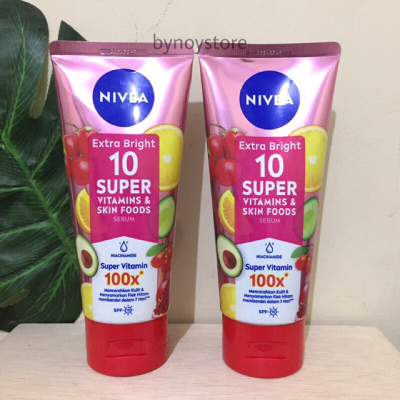 Jual NIVEA Extra Bright 10 Super Vitamins Skin Food Serum 180ml