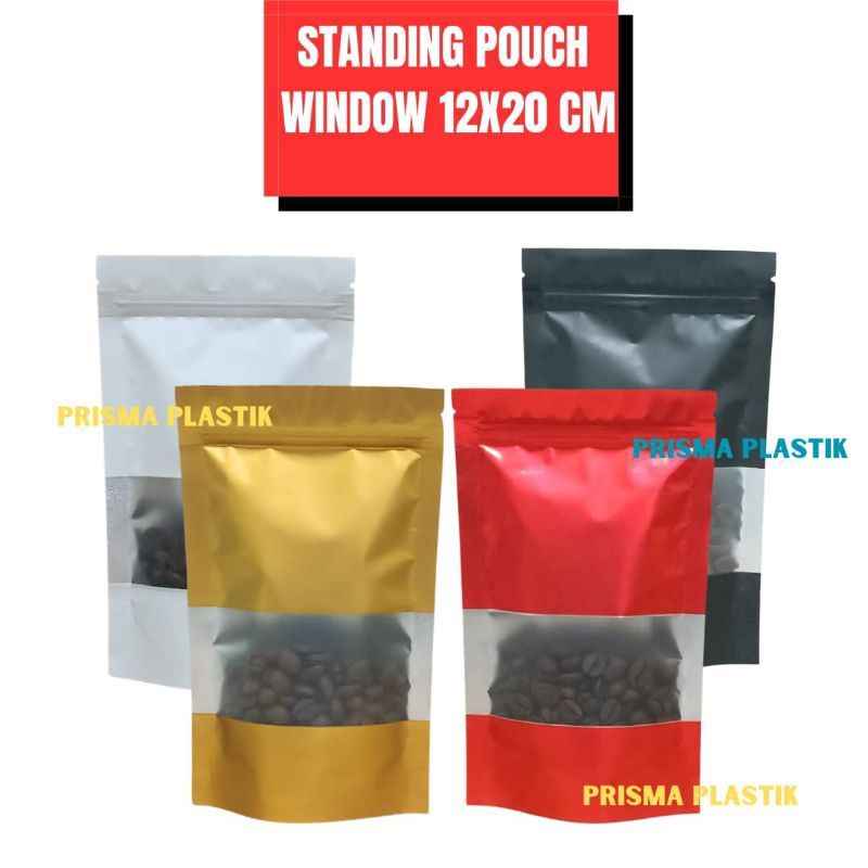 Jual STANDING POUCH WINDOW KRAFT PAPER PREMIUM DELKOCHOICE KEMASAN