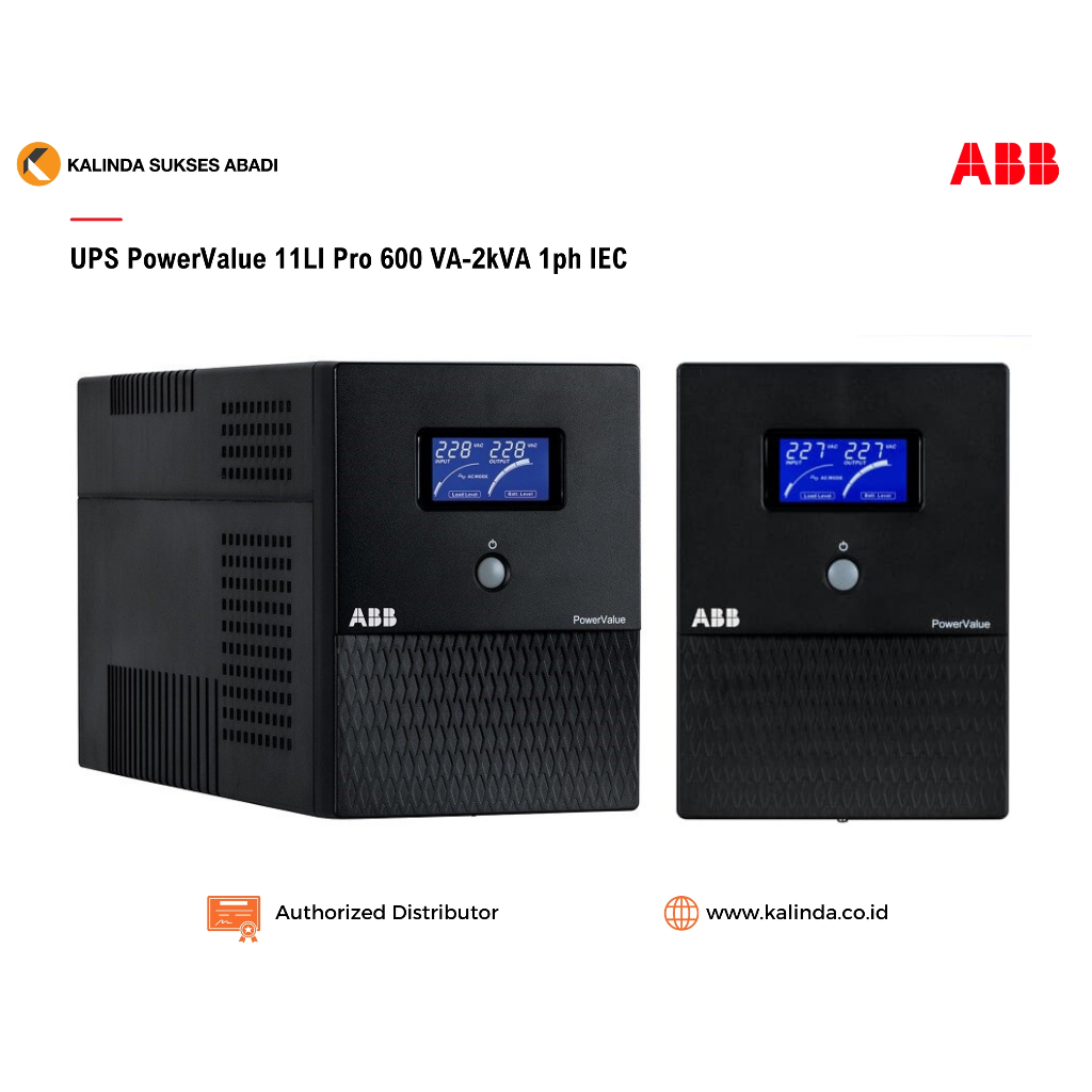 Jual ABB UPS PowerValue 11 LI Pro 600VA 2kVA IEC VI Pure Sinewave RS232