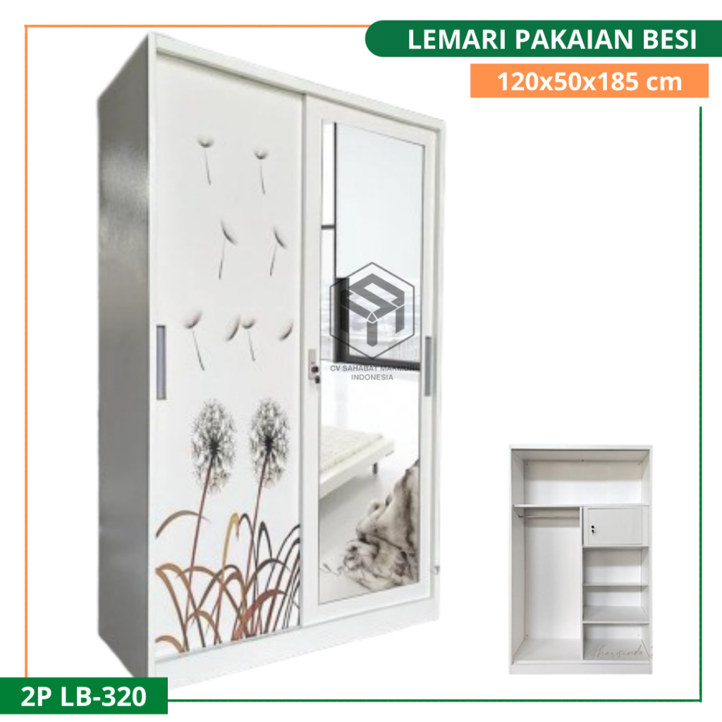 Jual Lemari Pakaian Besi Pintu Sliding Jumbo Lb Lb Shopee