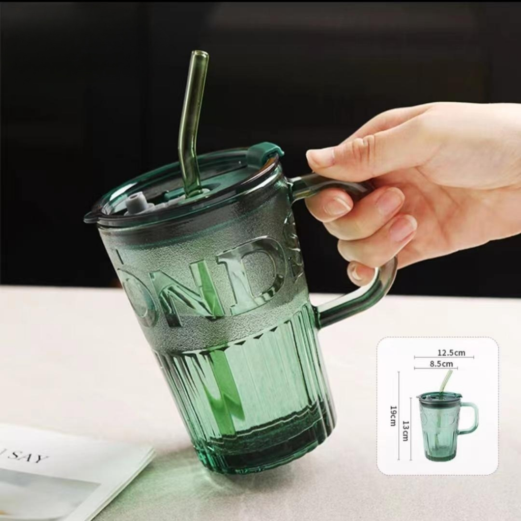 Jual Voova Gelas Kaca Gelas Tumbler Dengan Sedotan Gelas Mug Kaca