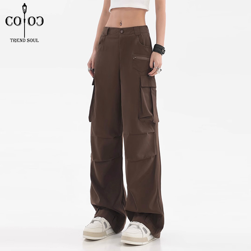 Jual Coco Trend Soul Jeans New Coklat Highwaist Cargo Celana Panjang