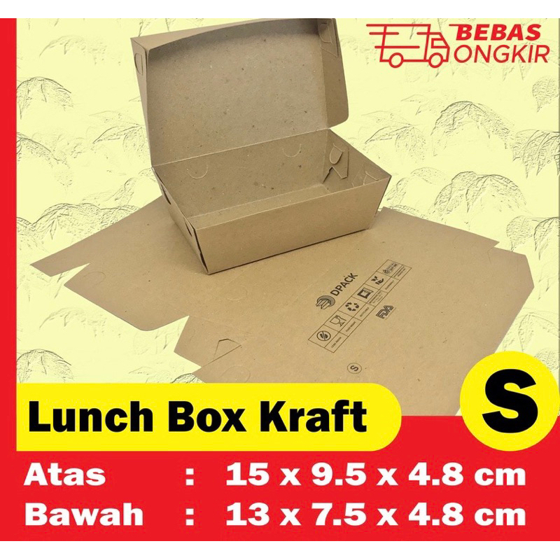 Jual PAPER LUNCH BOX SIZE S SMALL BAHAN KRAFT ECO KRAFT FULL