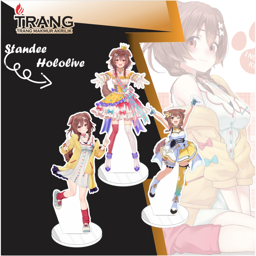 Jual Standee Figure Akrilik Inugami Korone Hololive Standing Action