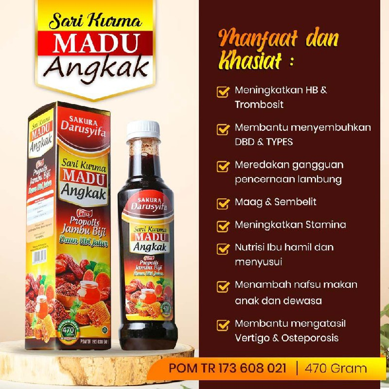 Jual Paket Botol Sari Kurma Madu Angkak Darusyifa Plus Propolis