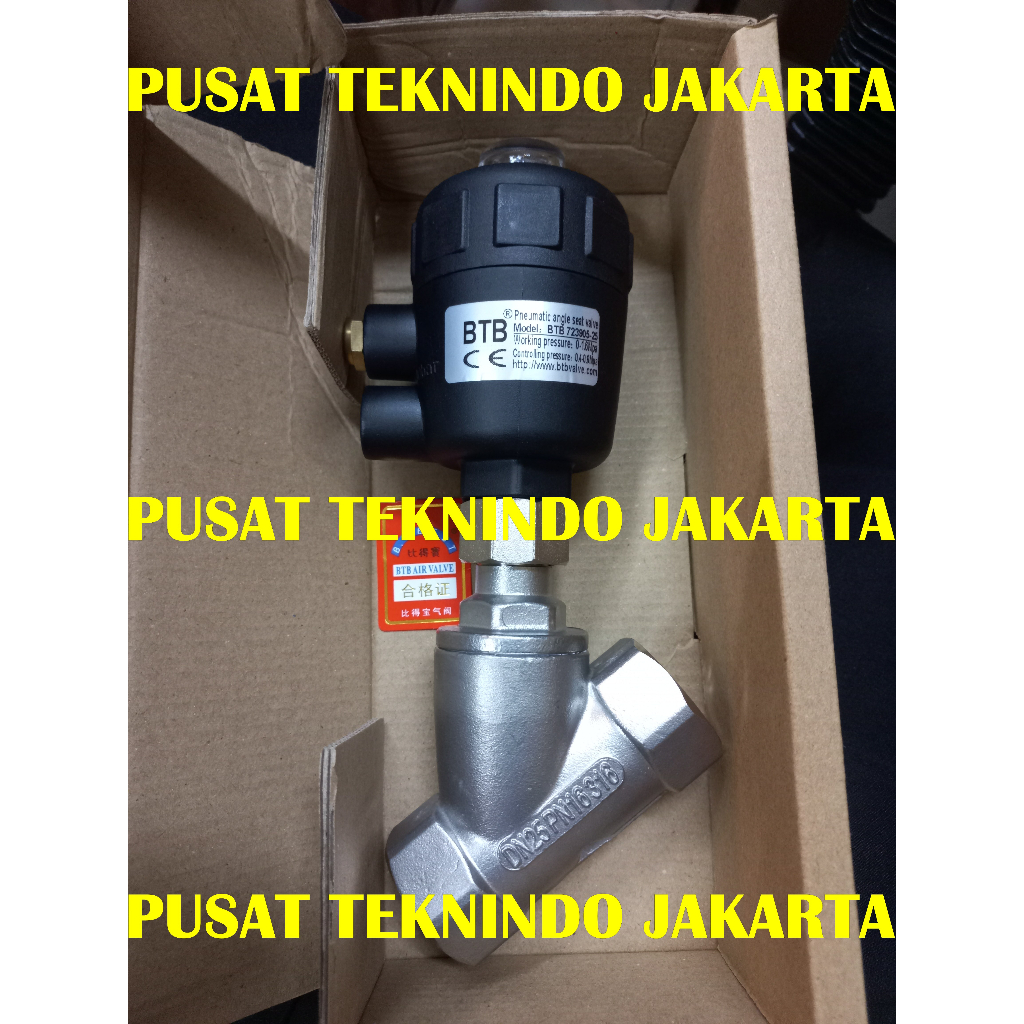 Jual ANGEL SEAT VALVE PNEUMATIC SS316 PN16 BTB BTB723905 25 SIZE 1