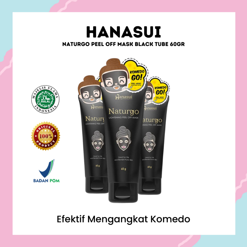 Jual HANASUI Naturgo Peel Off Mask Black Tube 60gr 100 ORIGINAL