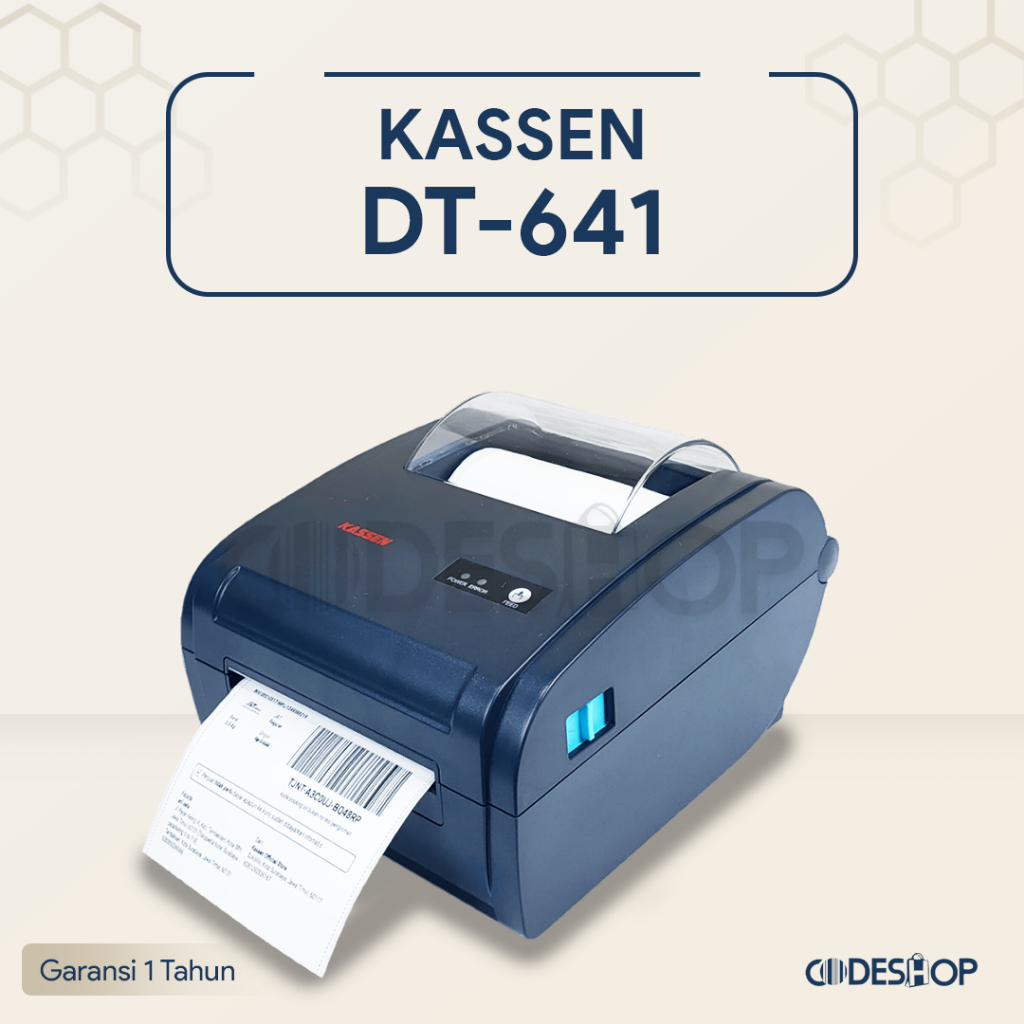 Jual Kassen Printer Barcode Cetak Resi Label Thermal DT641 USB