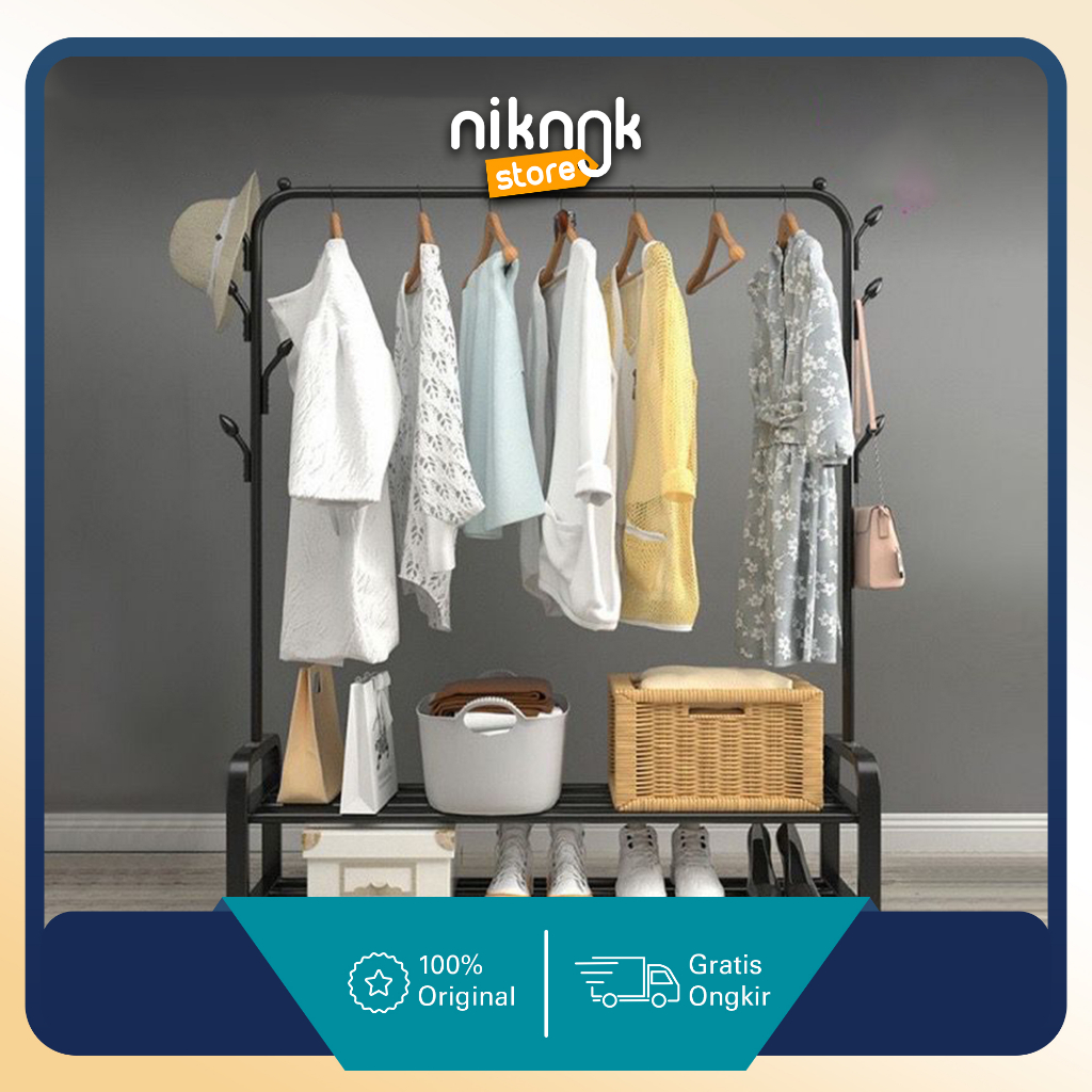 Jual Stand Hanger Gantungan Baju Gawang Double Rack Shopee Indonesia