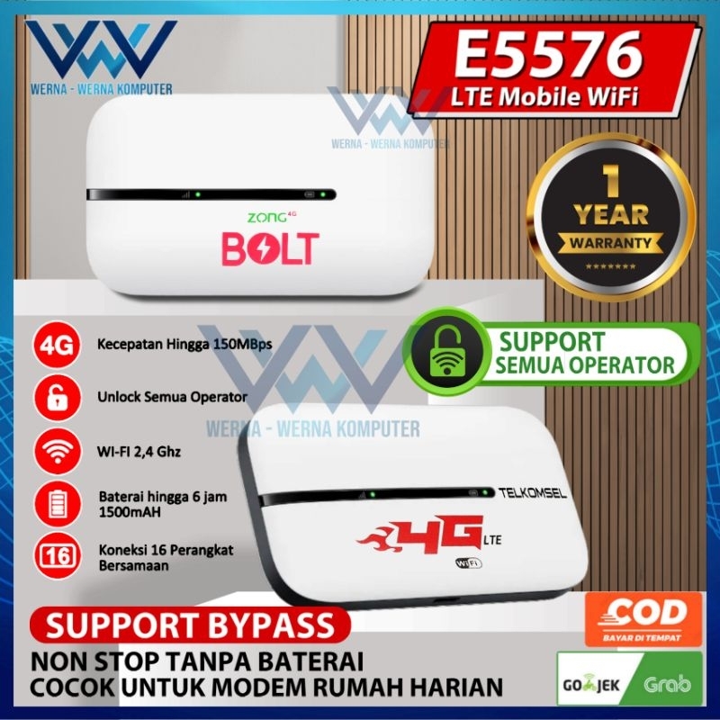 Jual MODEM WIFI MIFI E5576 4G LTE SUPPORT ALL OPERATOR SUPPORT BYPASS