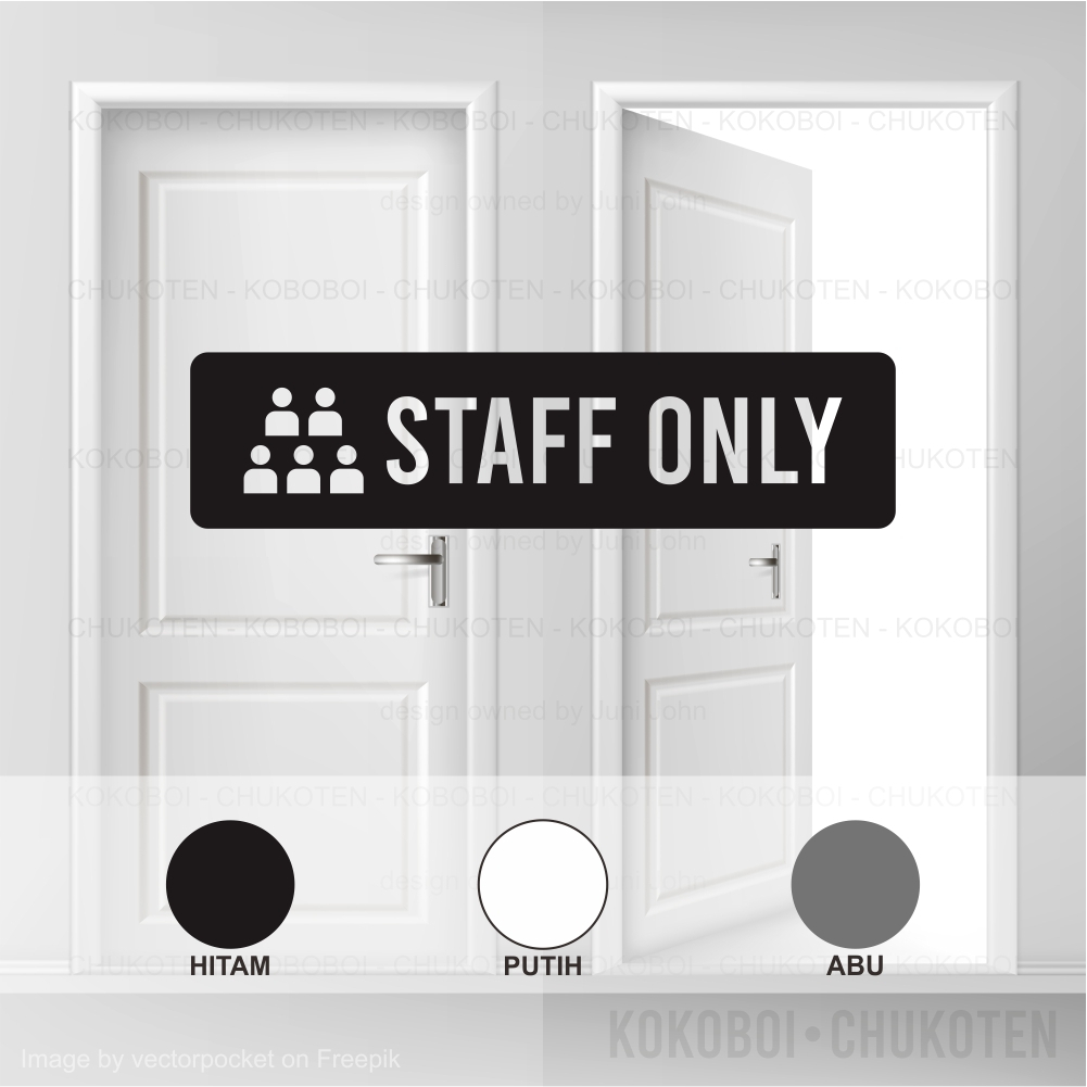 Jual Stiker Pintu Staff Only Kantor Restoran Cafe Office Sign Stiker