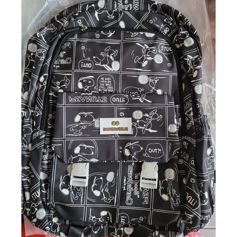 Jual Backpack Snoopy Black Tas Ransel Bag 46 30cm Shopee Indonesia