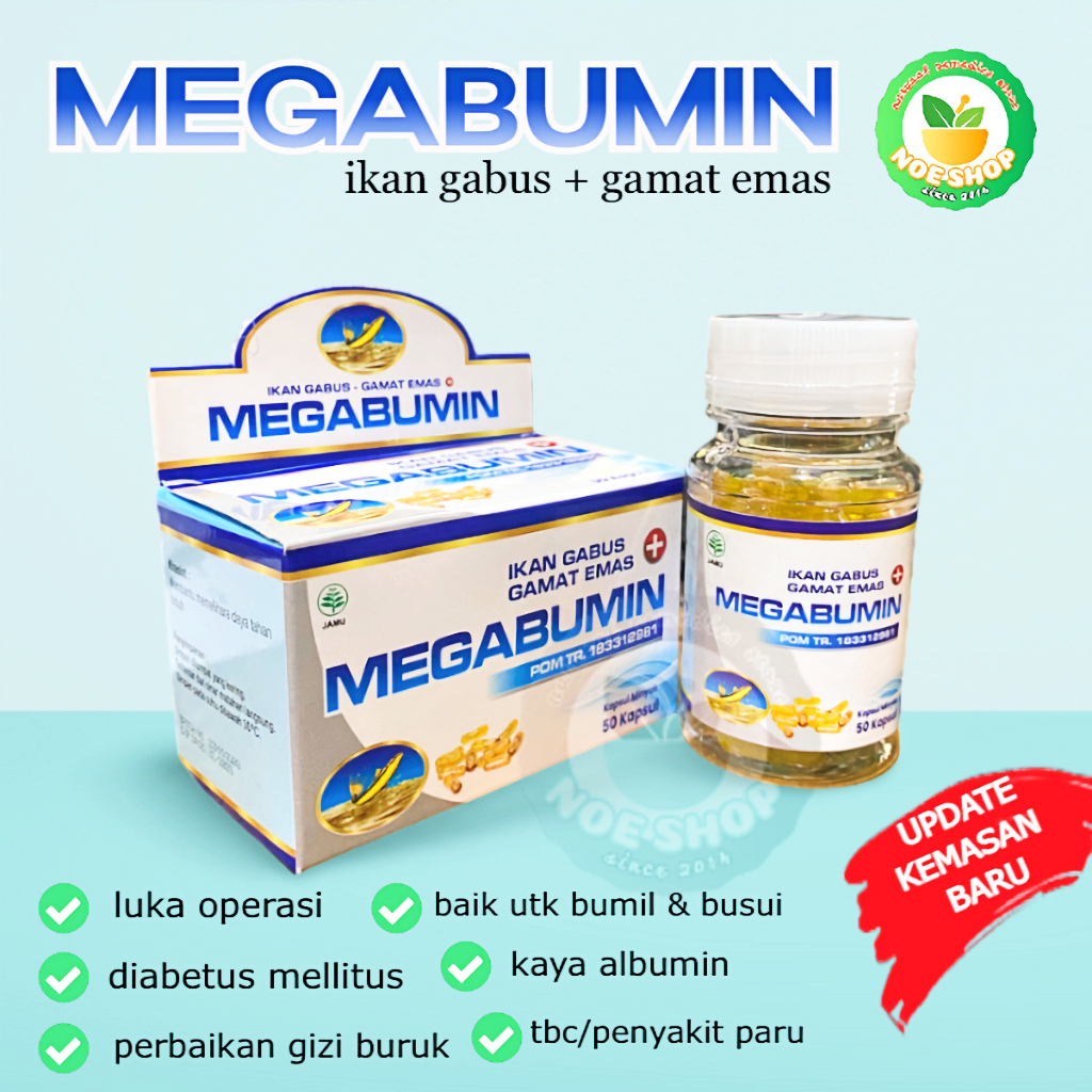 Jual Megabumin Kapsul Minyak Ikan Gabus Kutuk Albumin Plus Gamat