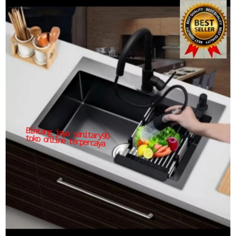 Jual Paket Lengkap Kitchen Sink Jkm Black Stainless Sus