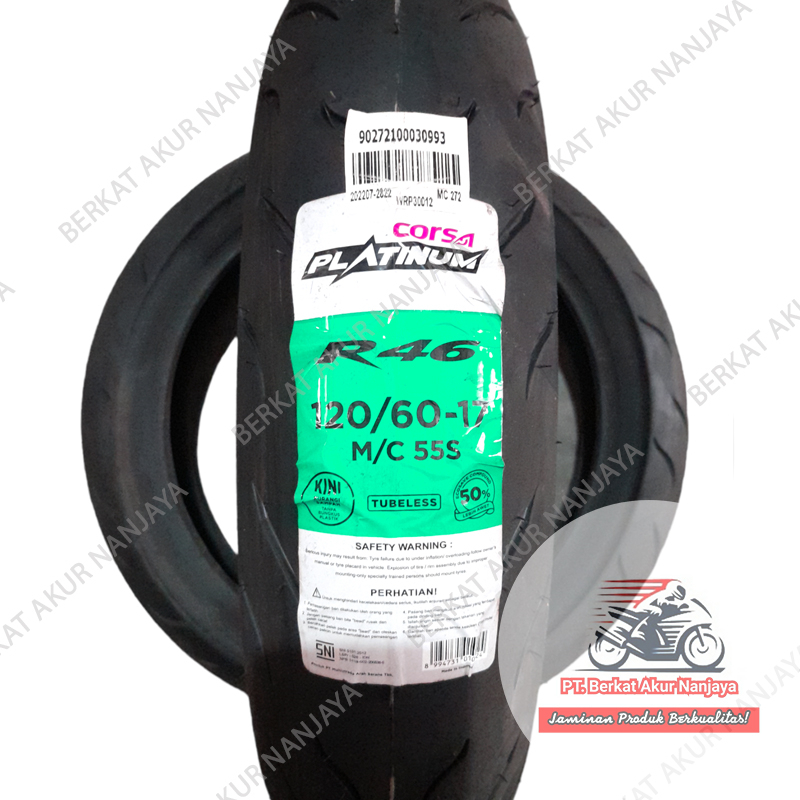 Jual Corsa Platinum R46 120 60 17 Ban Motor Sport Tubeless Soft