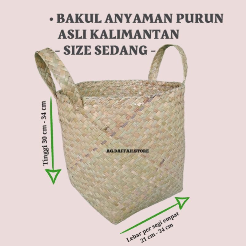 Jual Bakul Tas Purun Polos Anyaman Purun Khas Kalimatan Selatan