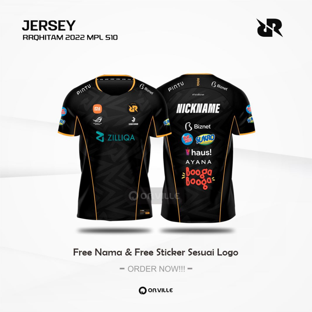 Jual Jersey Rrq Hitam Putih Terbaru Mpl S Free Nickname