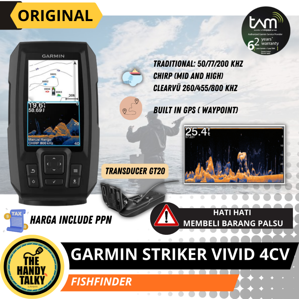 Jual Garmin Striker Vivid Cv Cv With Transducer Sonar Ikan Gt Tm