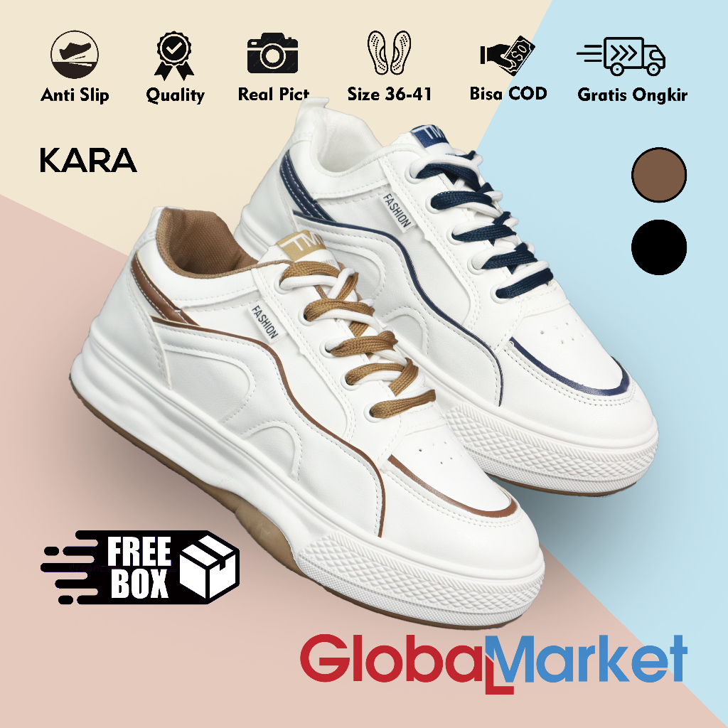 Jual Globalmarket Kara Sepatu Sneakers Casual Shoes White Trendy Woman