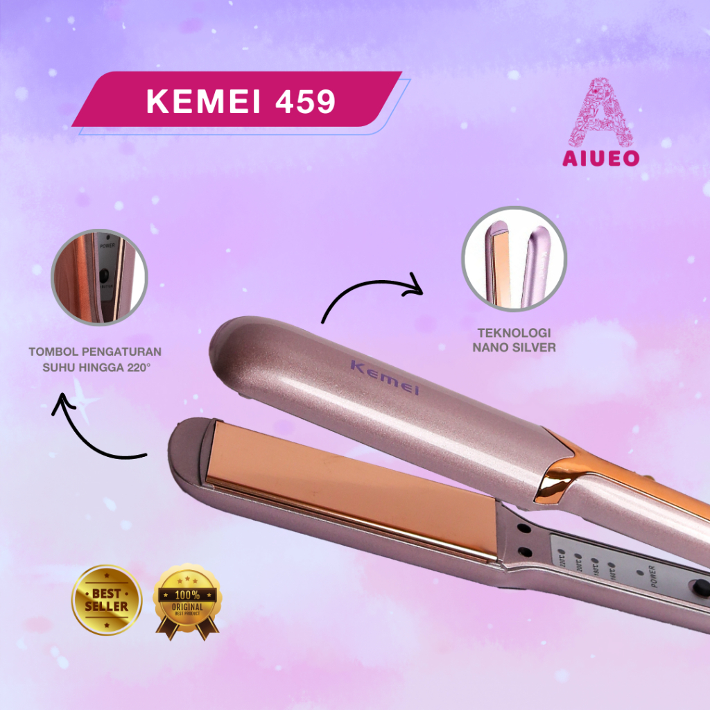 Jual AIUEO Catokan Kemei 459 Curly Straightener Alat Catok