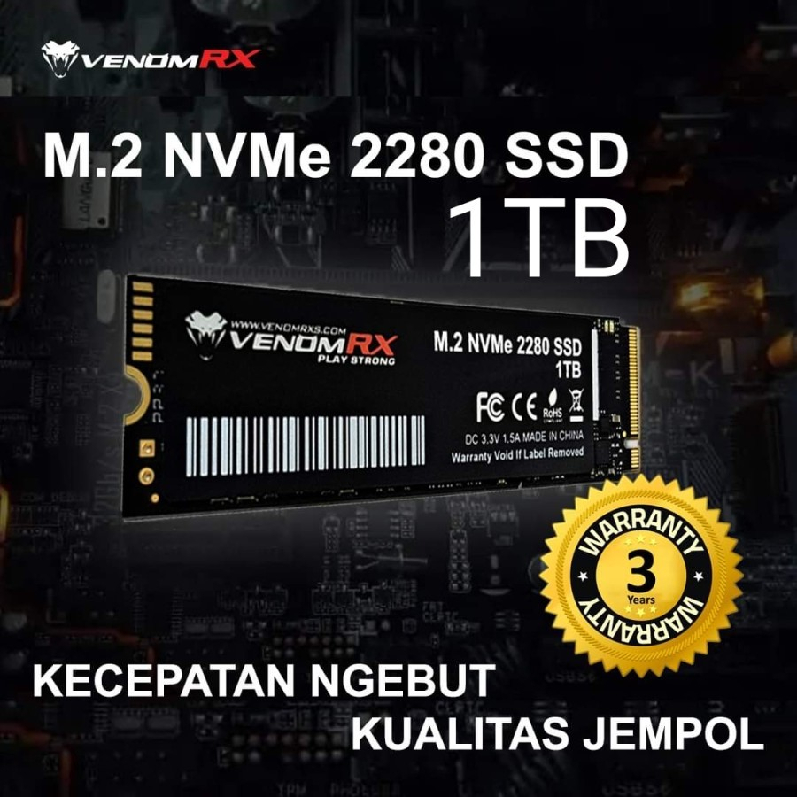 Jual SSD VenomRX Super 1 TB NVME PCIe Gen3x4 M 2 2280 Venom RX 1 TB