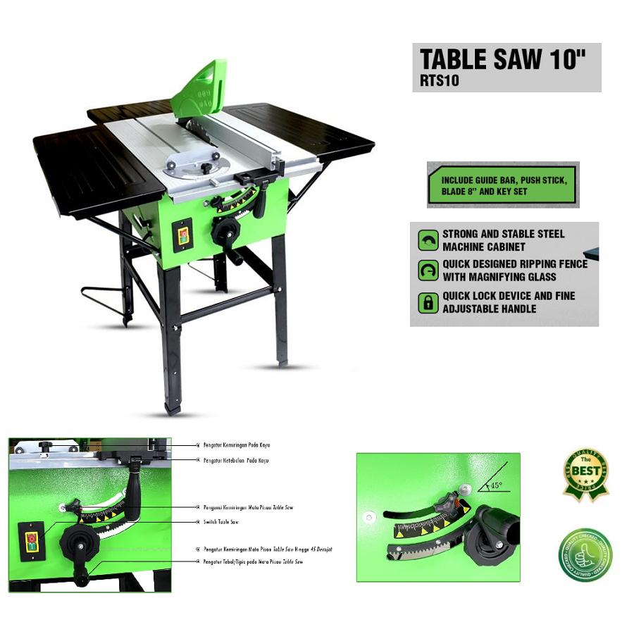 Jual BERGARANSI RYU RTS 10 Table Saw 10 Inch Gergaji Meja Potong Kayu