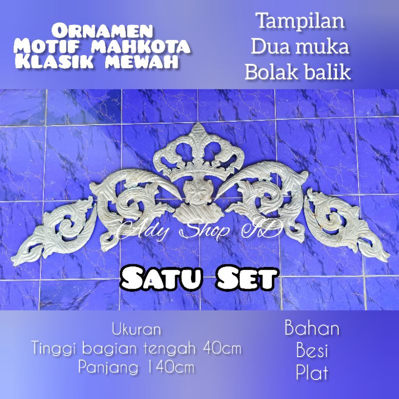 Jual Satu Set Ornamen Motif Mahkota Klasik Mewah Tampilan Dua Muka