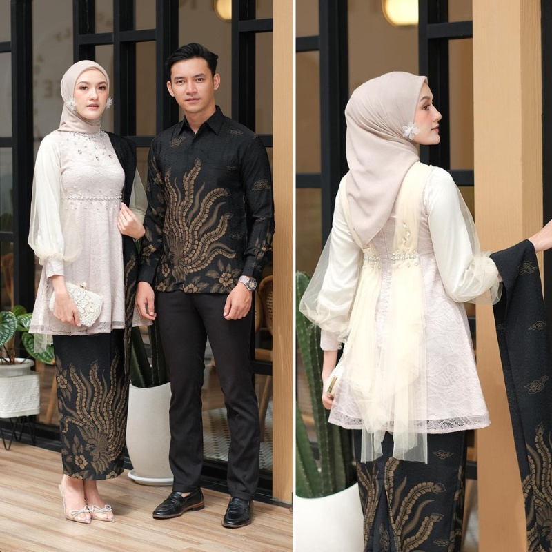 Jual Nadine Kebaya Couple Modern Wisuda Tunangan Lamaran Kondangan Set