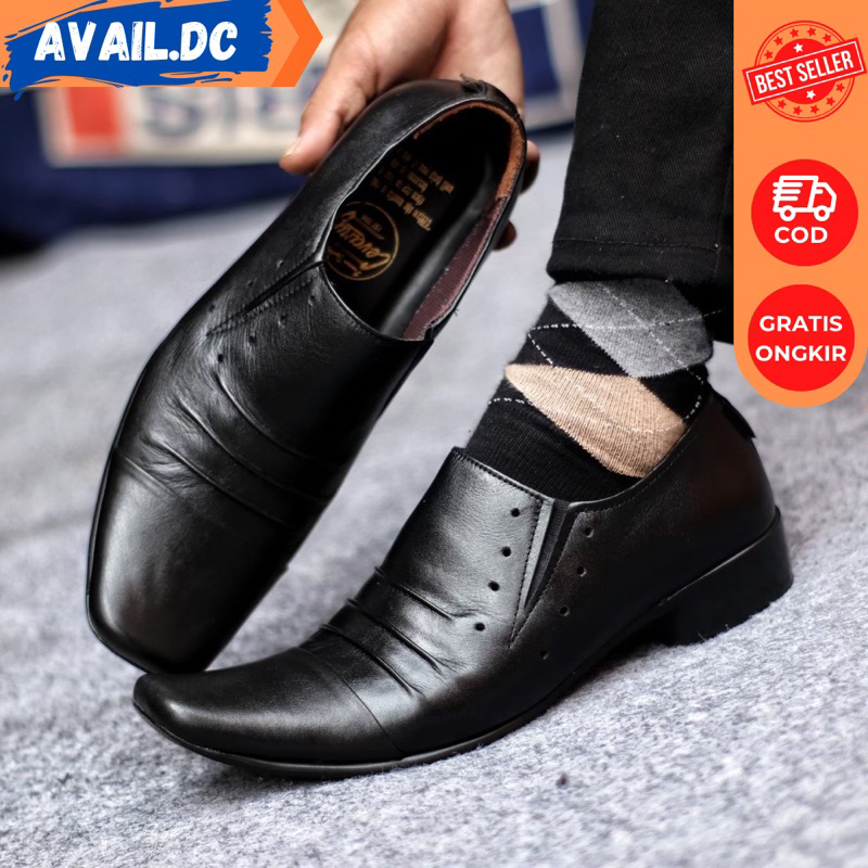 Jual Cod Sepatu Pria Pantofel Cvny Kulit Asli Sepatu Formal Slip On