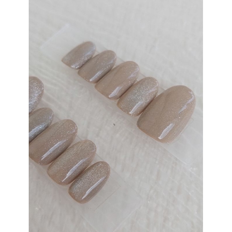 Jual Press On Nails Cat Eye Nude Bisa Ubah Warna Shopee Indonesia