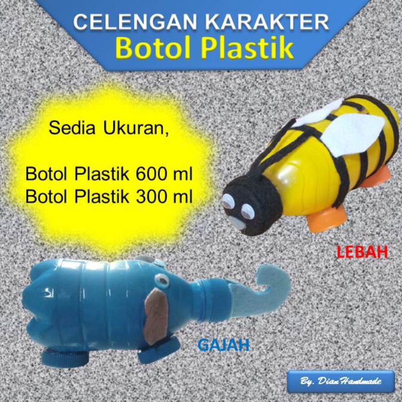 Jual Celengan Botol Plastik Karakter Kerajinan Daur Ulang Prakarya