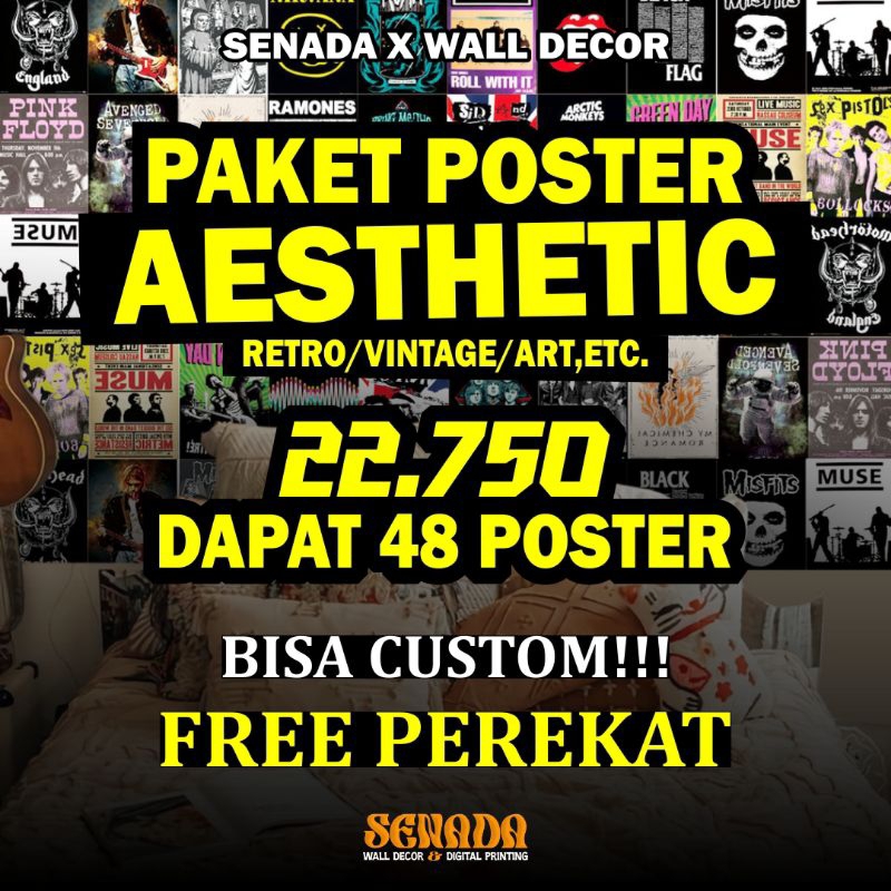 Jual Poster Dinding Aesthetic Isi 48 Poster Hiasan Dinding Kamar