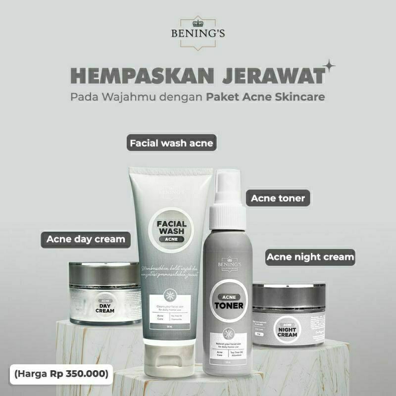 Jual PAKET ACNE BENINGS SKINCARE BY DR OKY PRATAMA CREAM JERAWAT