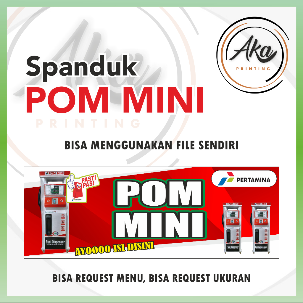 Jual AKA PRINTING Cetak Spanduk Banner Spanduk Pom Banner Pom Mini 1