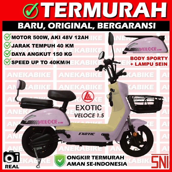 Jual Sepeda Motor Listrik Dewasa Exotic Veloce 1 5 New Shopee Indonesia