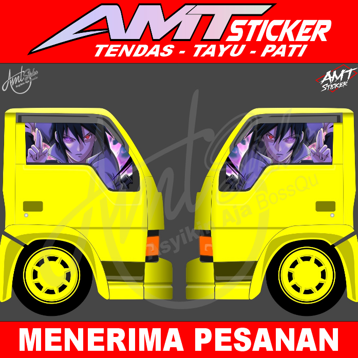 Jual Stiker One Way Sticker Kaca Samping Sasuke Uchiha Truk Ragasa