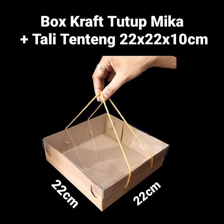 Jual 5 Pcs Box Kraft Tutup Mika Kardus Kemasan Kue Cake Dus Lapis Legit