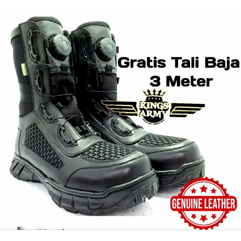 Jual Sepatu PDL Tali Putar Kulit Asli Sapi Merk Kings Army Type KA 023