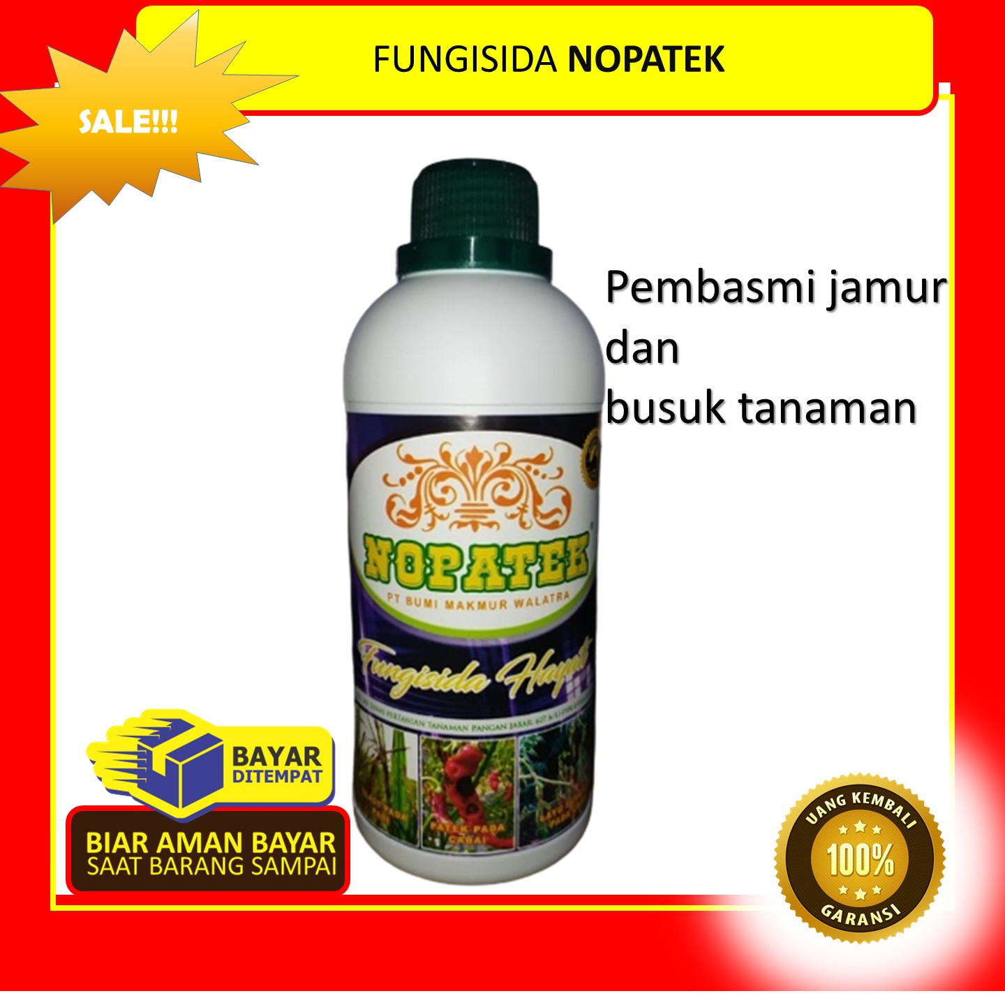 Jual Pupuk FUNGISIDA NOPATEK 500ML Pengendali Jamur Dan Busuk Tanaman