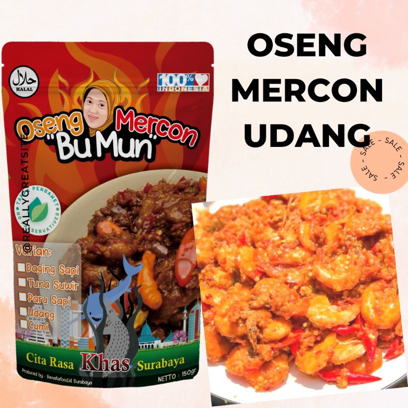 Jual Sambal Oseng Mercon Udang Bu Mun Viral 50 150 Gram Shopee