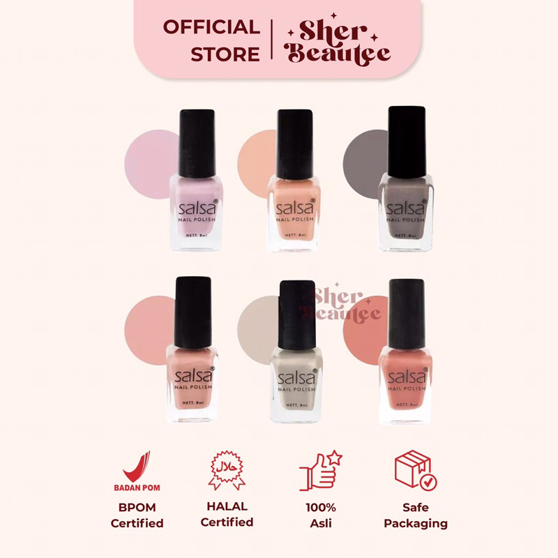 Jual Salsa Nail Polish NUDE 1 NUDE 2 GLAM 6ml Kuteks Cat Kuku