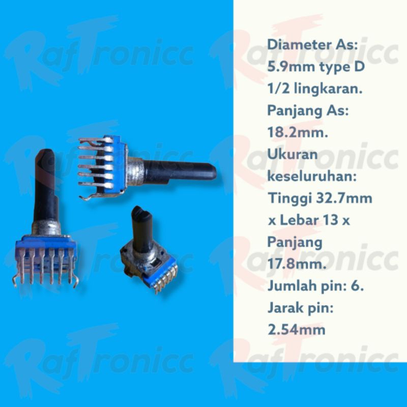 Jual Potensio B K Stereo Vertikal Pin Biru Segi Mm Super Quality