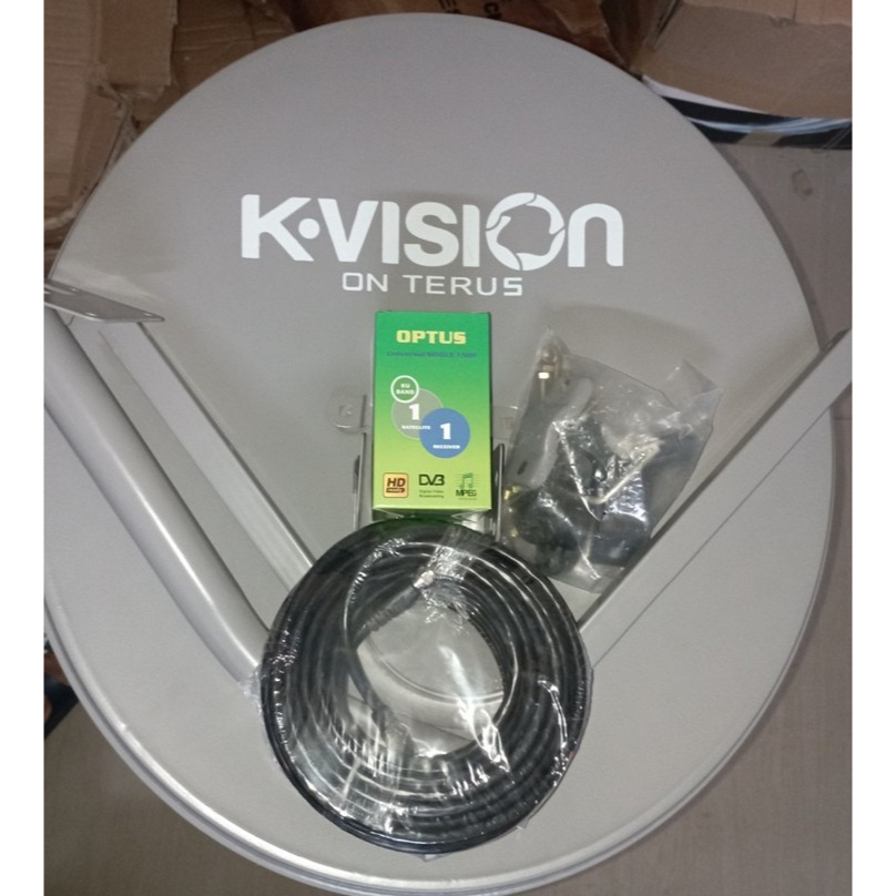 Jual Dish Parabola Offset 45cm Kvision Berikut LNB Dan Kabel Shopee